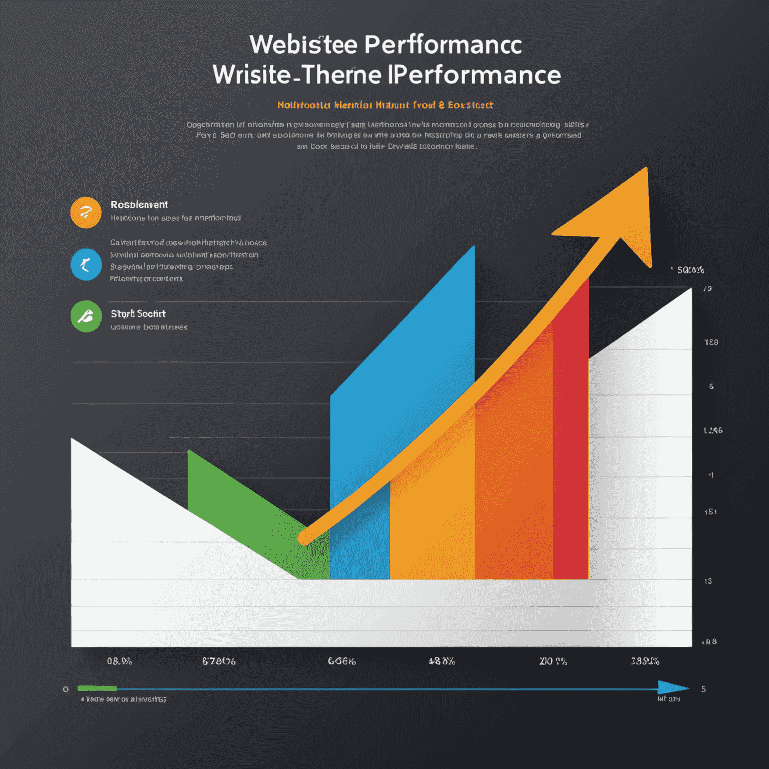 Gráfico que muestra la mejora del rendimiento de una página web, con flechas que indican la optimización de animaciones y su impacto en la velocidad de carga